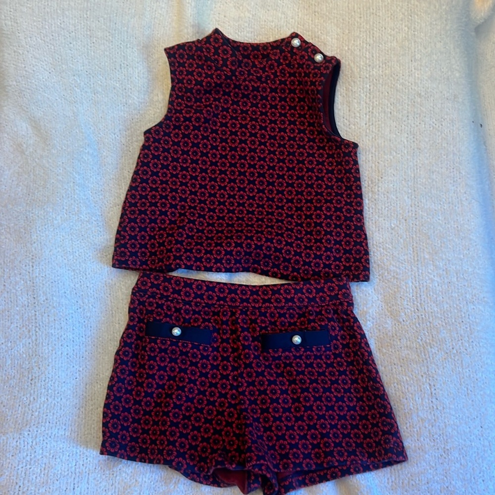 Red and navy blue Janie and Jack girls matching set